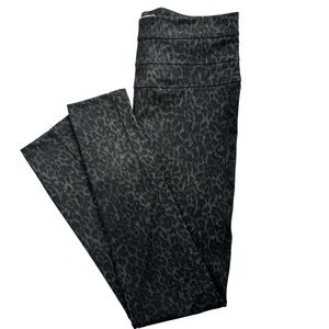 JOLT Women’s Leopard‎ Print Leggings Black/Charcoal Gray High Waist Ankle M